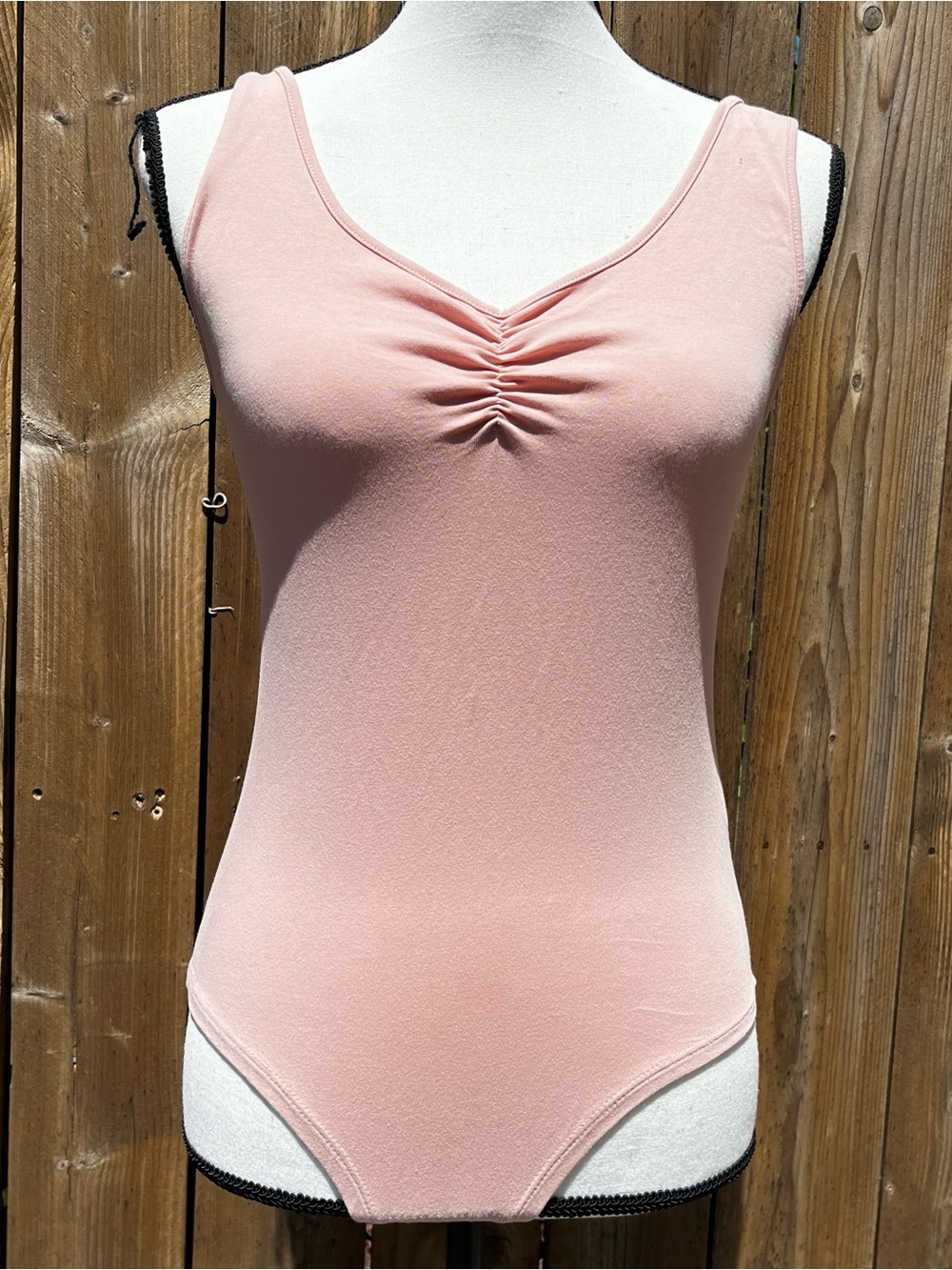 Forever 21 Balletcore Coquette Cotton Soft Pink Ruched V-Neck Tank Bodysuit!